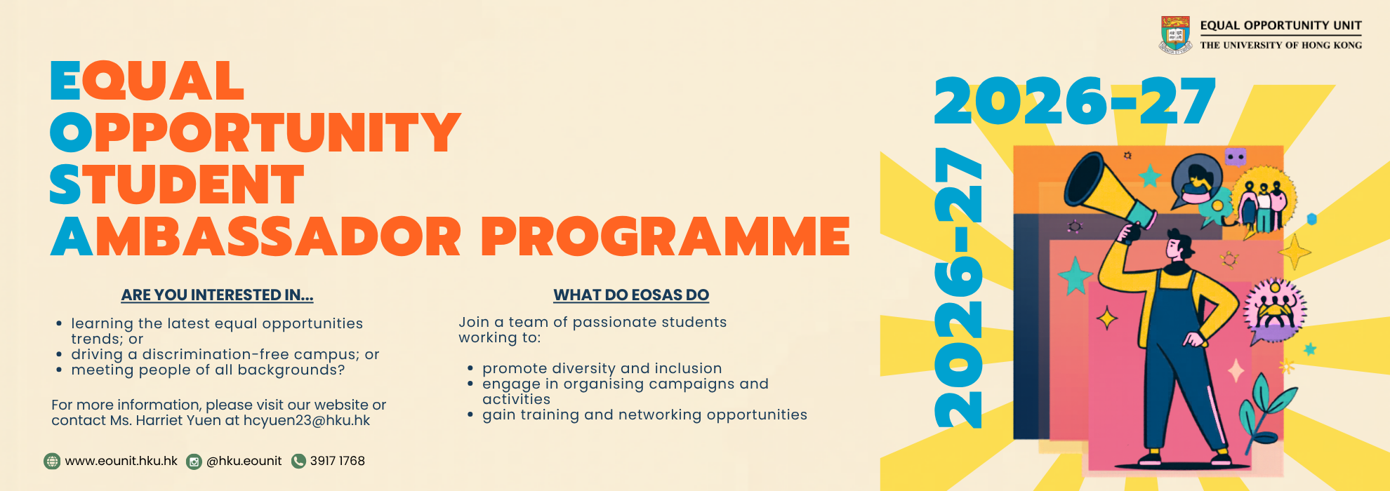 EOSA Programme 2026–27 recruitment banner.