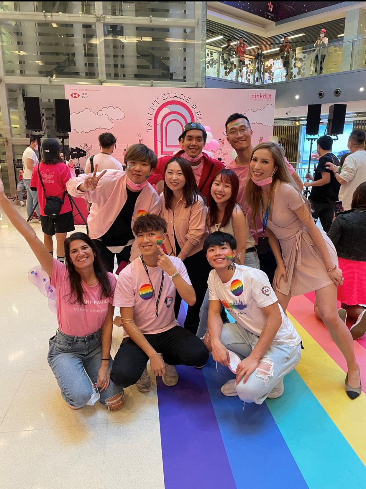 Pink Dot Event: A group of youngsters wearing in pink