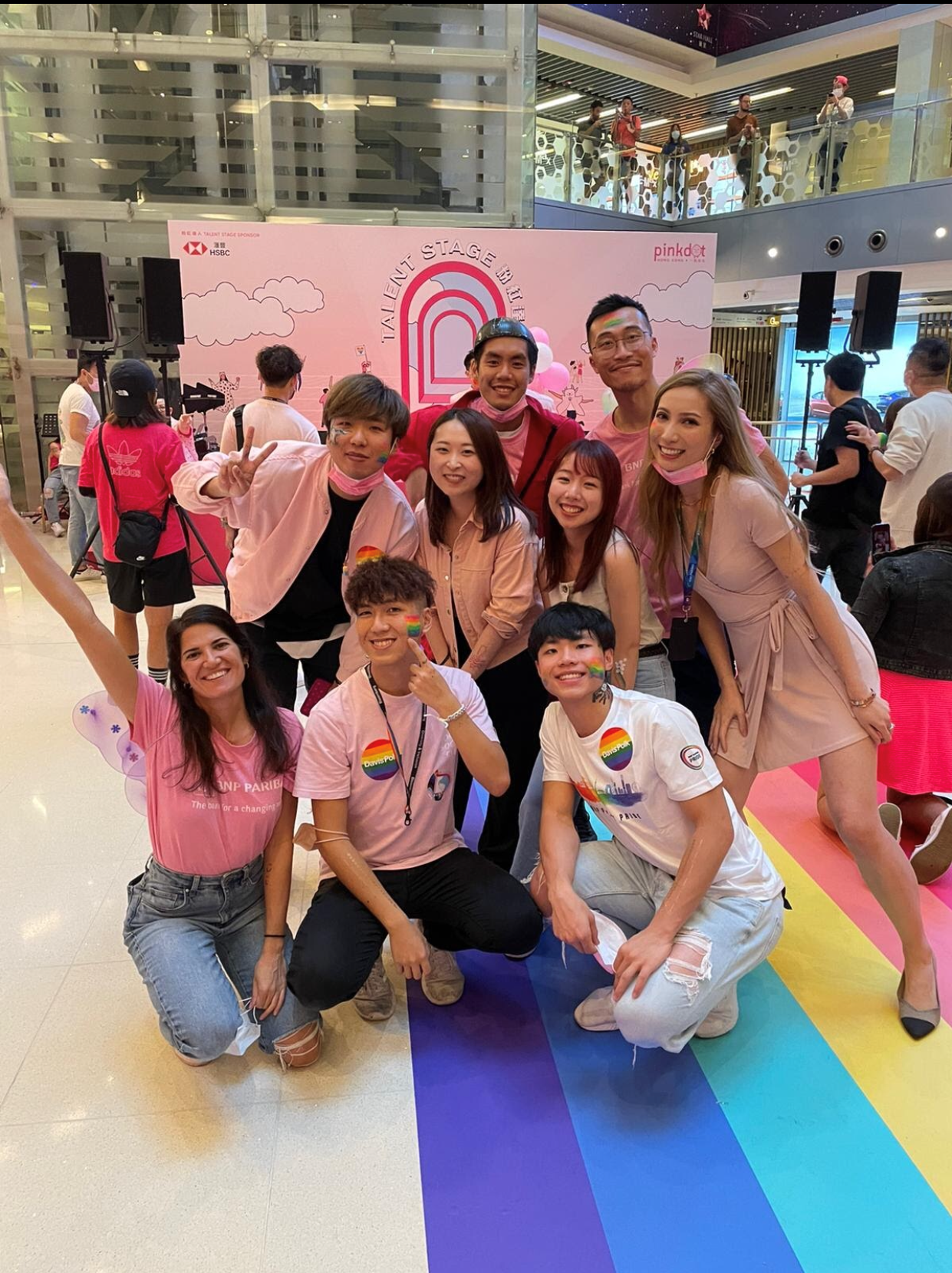 Pink Dot Event: photo of a group of youngsters wearing in pink