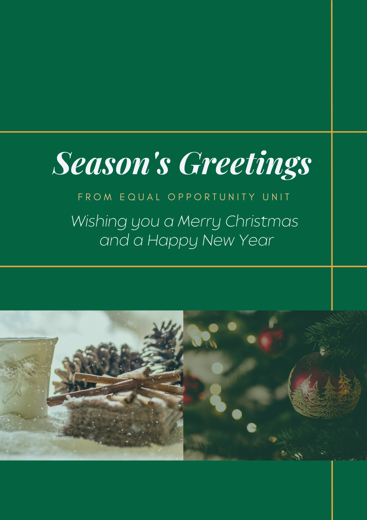 EOSA e-card design with message of season's greetings 