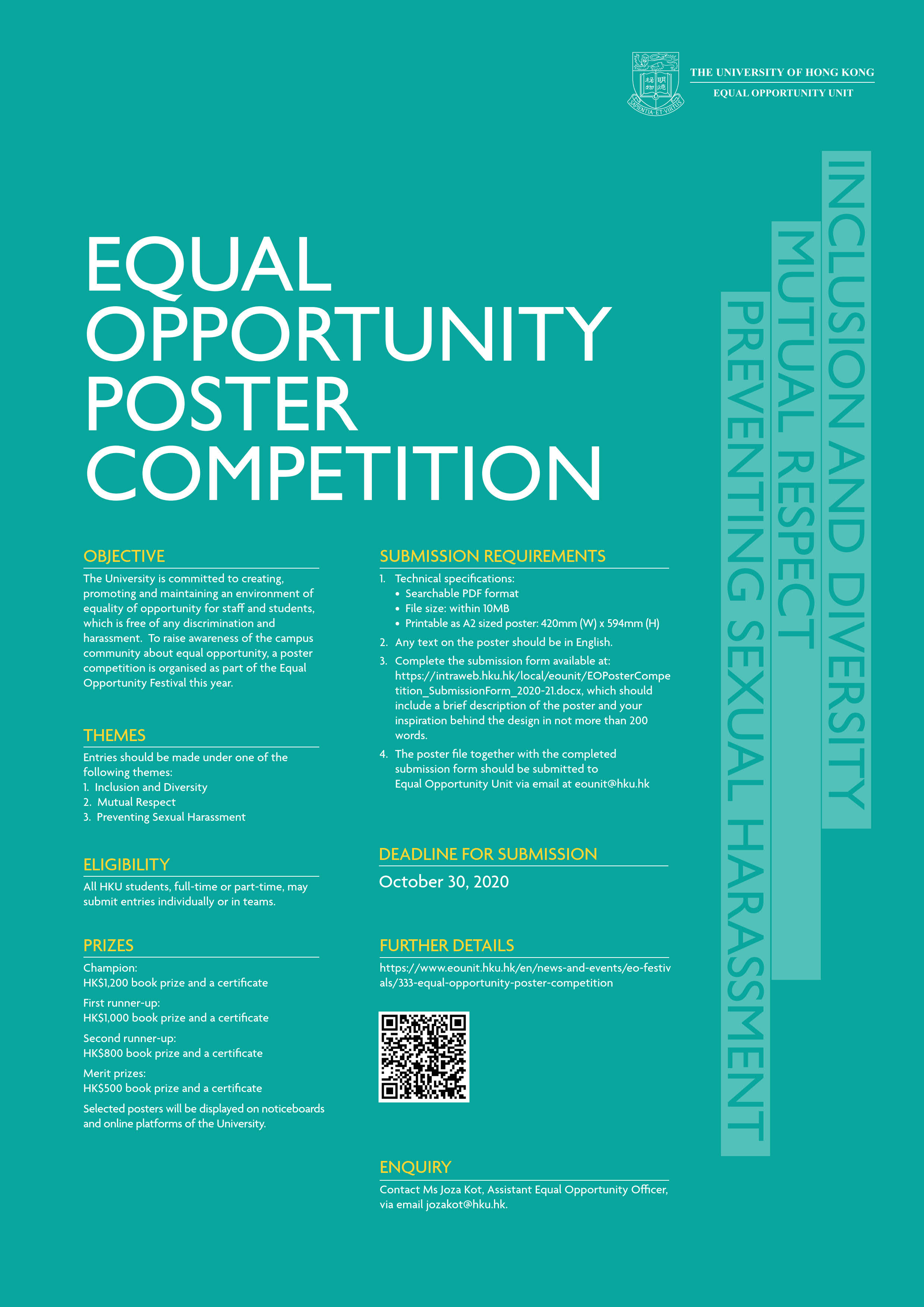 Equal Opportunity Poster Competition 2020-21 Poster.   Content same as text on this webpage.