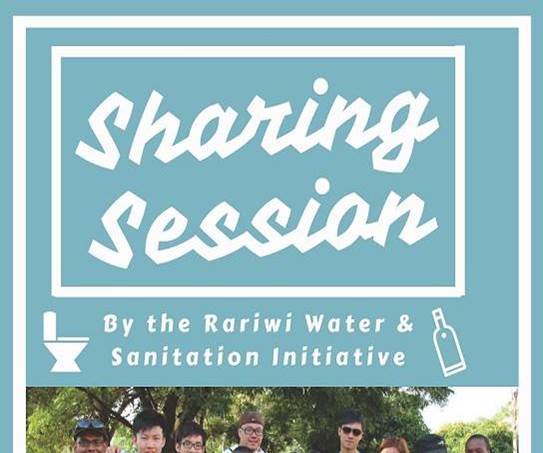 Sharing Session by the Rariwi Water & Sanitation Initiative Event Poster.  Content same as text on this webpage.