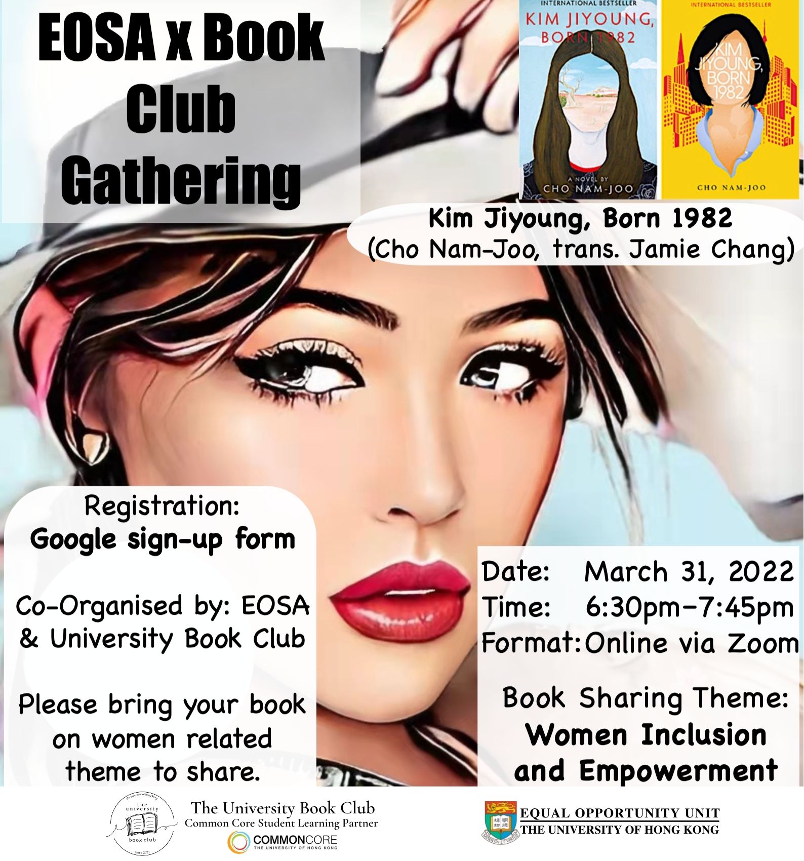 EOSA X Book Club Gathering Event Poster: Content same as text