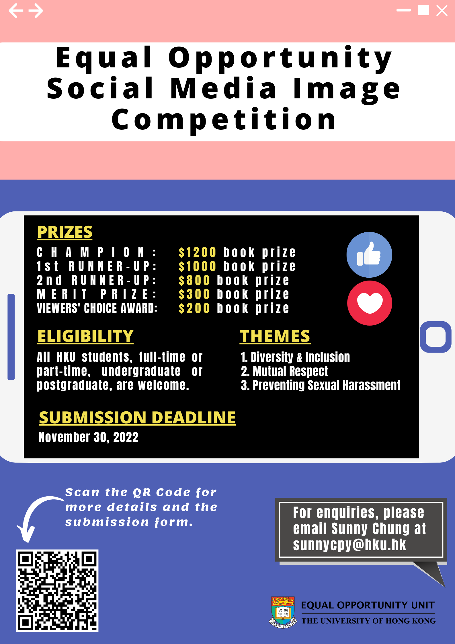 Equal Opportunity Social Media Image Competition Poster: Content same as text